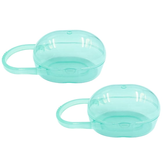 2 Pcs Pacifier Case Pacifier Holder Case Transparent Container Box Pacifier Container Pacifier Nipple Holder Case Container Boxes for Travel, 3.11x2.05x1.93 Inch, Green