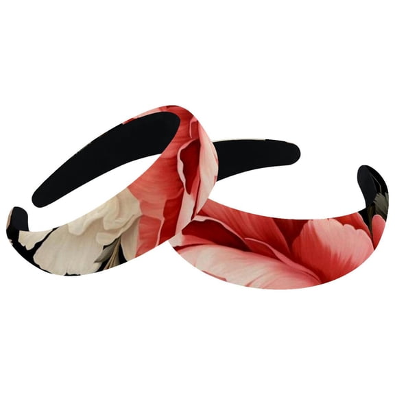 2 Pcs Padded Headbands for Women, Peony Headband for Girls Hair Band Head Band Hoops for Teen Girls Hair Accessories for Women Girls