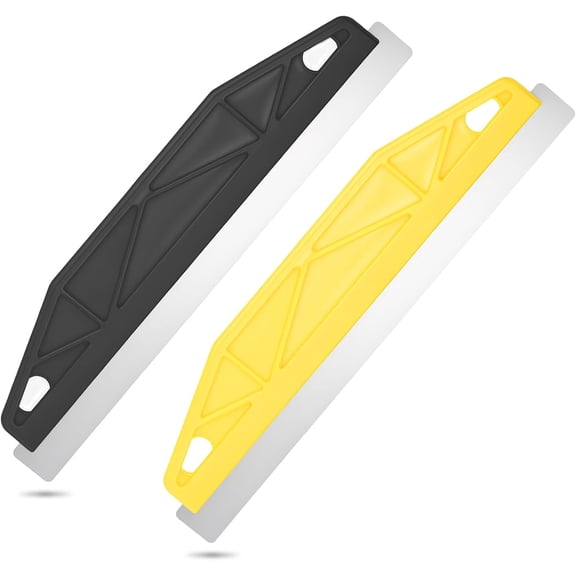 2 Pcs Paint Edger & Trim Guard 12 inch Stainless Steel Straight Edge Tool Paint Shield Painting Edger Tool for Precise Trimming, Create Clean Crisp Lines on The Walls and Ceiling (Black+Yellow)