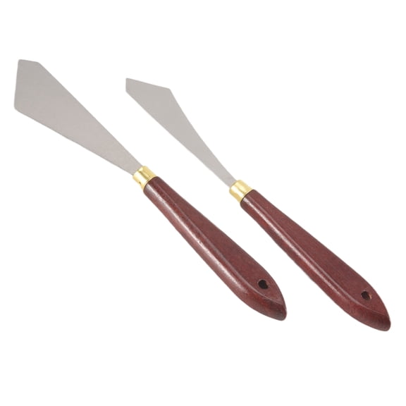 2 Pcs Painting Scraper Knife Stainless Steel Painting Mixing Scrapers Palette Painting Knife for Painting Art Tool