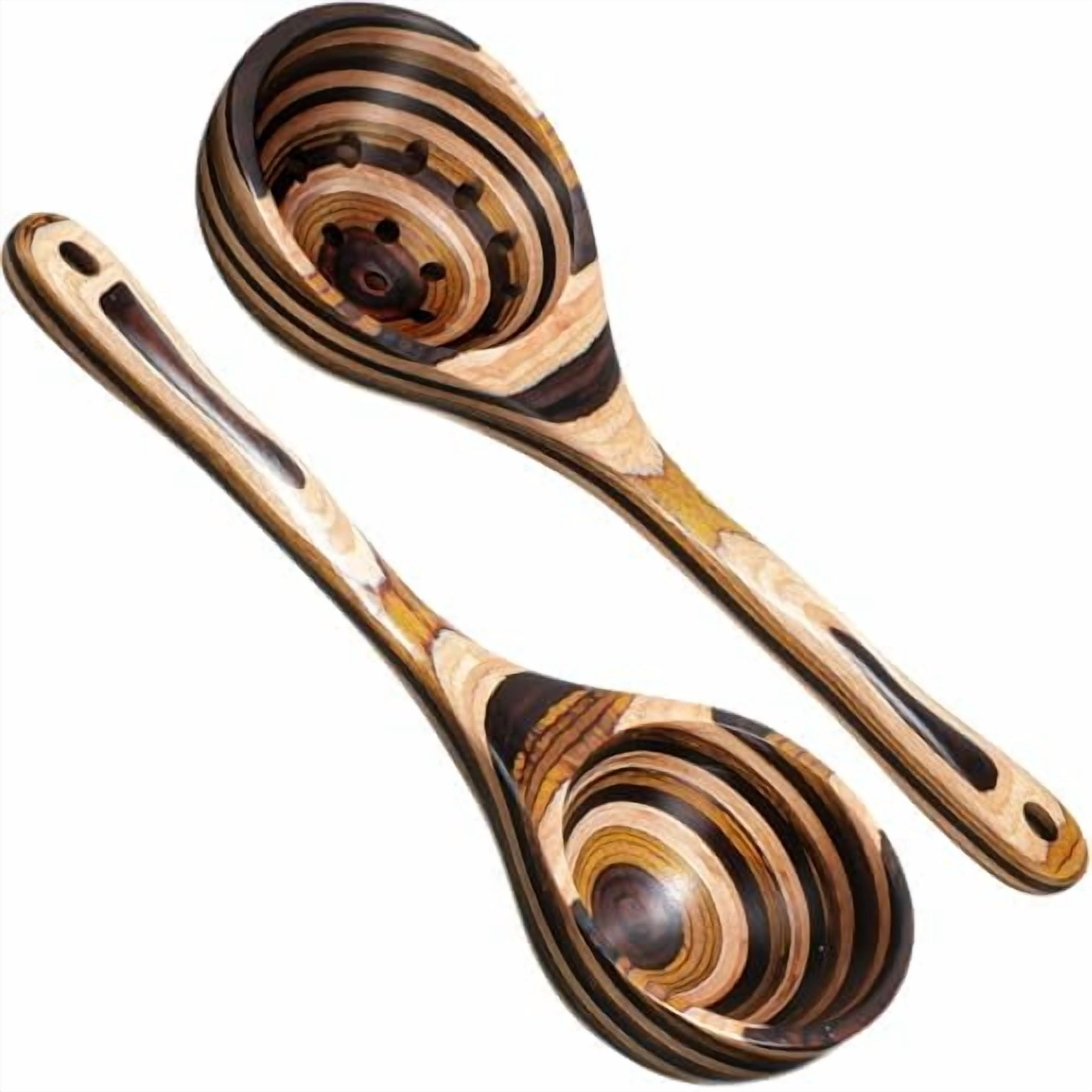 2 Pcs Pakkawood Deep Soup Ladles 12 Inch Big Soup Ladles Pakkawood ...