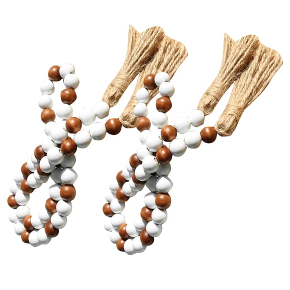 2 Pcs Pallet Wood Bead Pendant Bedroom Decore Reusable Farmhouse Garland Beaded Tree Wooden Tray Tassel Wall Hanging