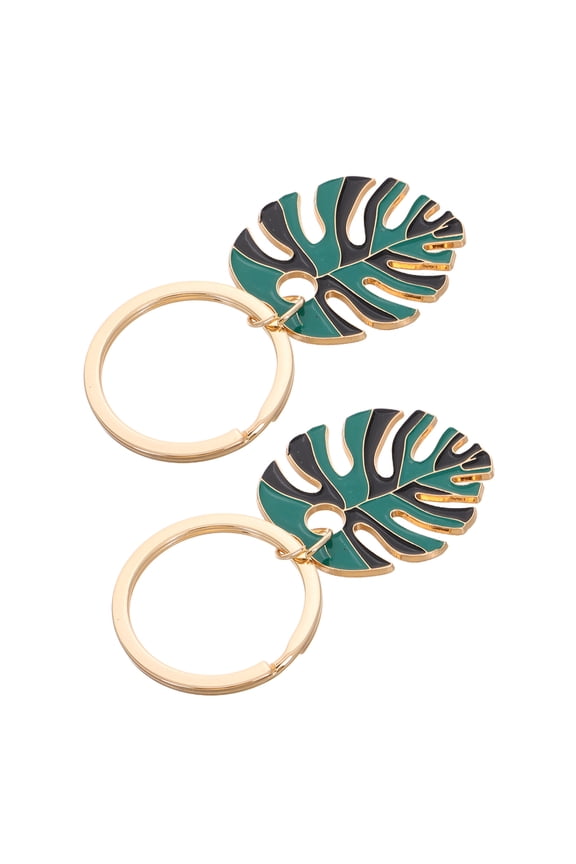 Set of 2 Palm Tree Keychain Pendants, Tropical Style Key , 6.3 x 3 x 0.2 cm, and Lightweight Accessories