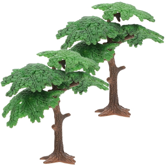 Raindrops Simulation Decoration Artificial Tree Model Green PVC 2Pcs