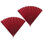 NICERIO Red Paper Fans Set of 2 - Vintage Style Photo Props for Decoration, and Elegant Design