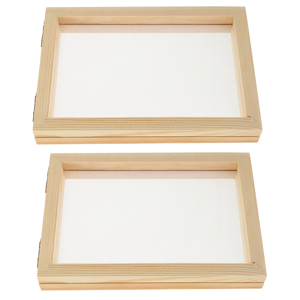 2 Pcs Paper Frame Craft Wooden Kids DIY Toy Frames Toys Deckle