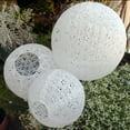 thumbnail image 1 of 2 Pcs Paper Lanterns Paper Lantern Trio Round 6 & 8 & 10 Inch Lace WHITE, 1 of 3
