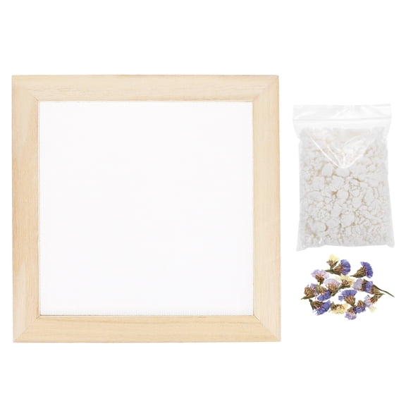 Uxcell Paper Making Screen with Decorate Flowers Wooden Paper Making 7.9" x 20" Papermaking Frame Kit for DIY Paper Craft Making Cards, Bookmarks