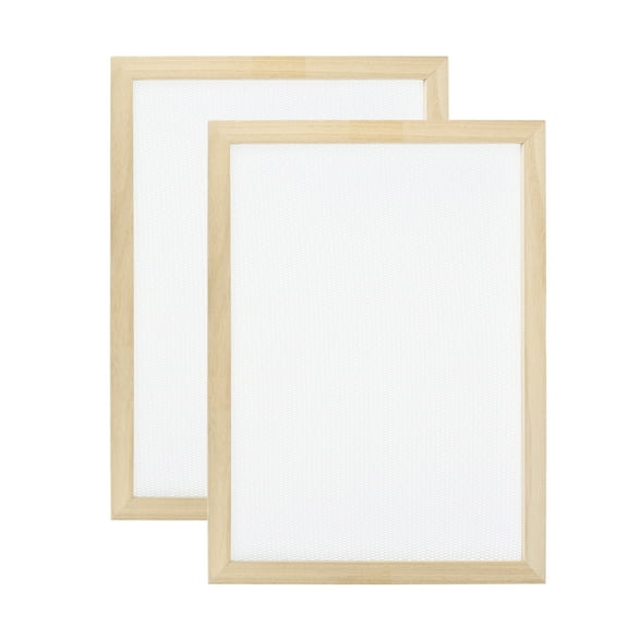 2 Pcs Paper Making Screen Wooden Paper Making Mould 15.7x11.8 Inch for DIY Craft