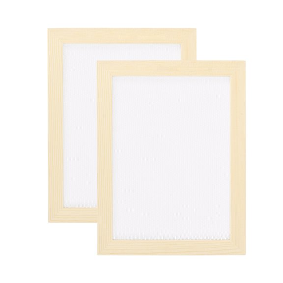 2 Pcs Paper Making Screen Wooden Paper Making Mould 9.8x7.5Inch for DIY Craft