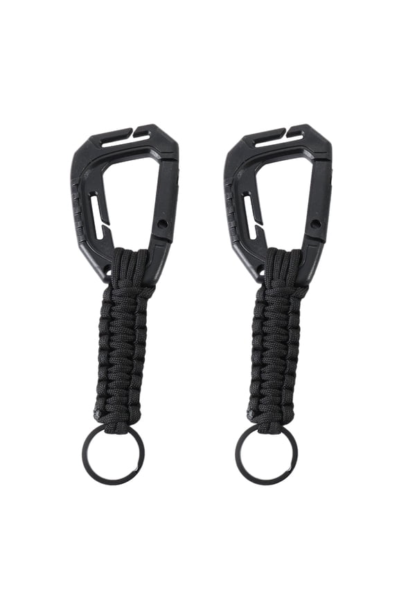 2 Pcs Paracord Keychain with Carabiner Rings Hook Braided Cord Rope Key Chains