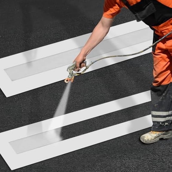 2 Pcs Parking Lot Line Stencil, 4x108 Inch, Reusable Silicone, Foldable Straight Line Stencil, Pavement Stencils for Curbs Parking Lots Asphalt Concrete for Airbrush Spray Paint