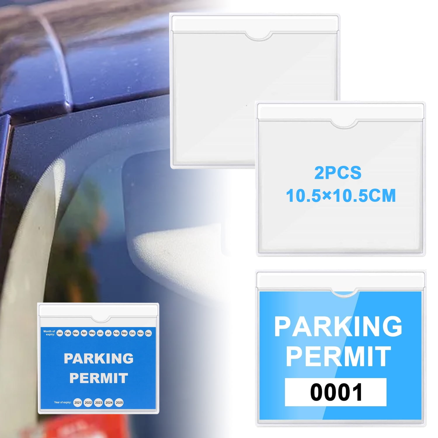 2 Pcs Parking Permit Holder, Car Tax Disc Holders, Self Adhesive