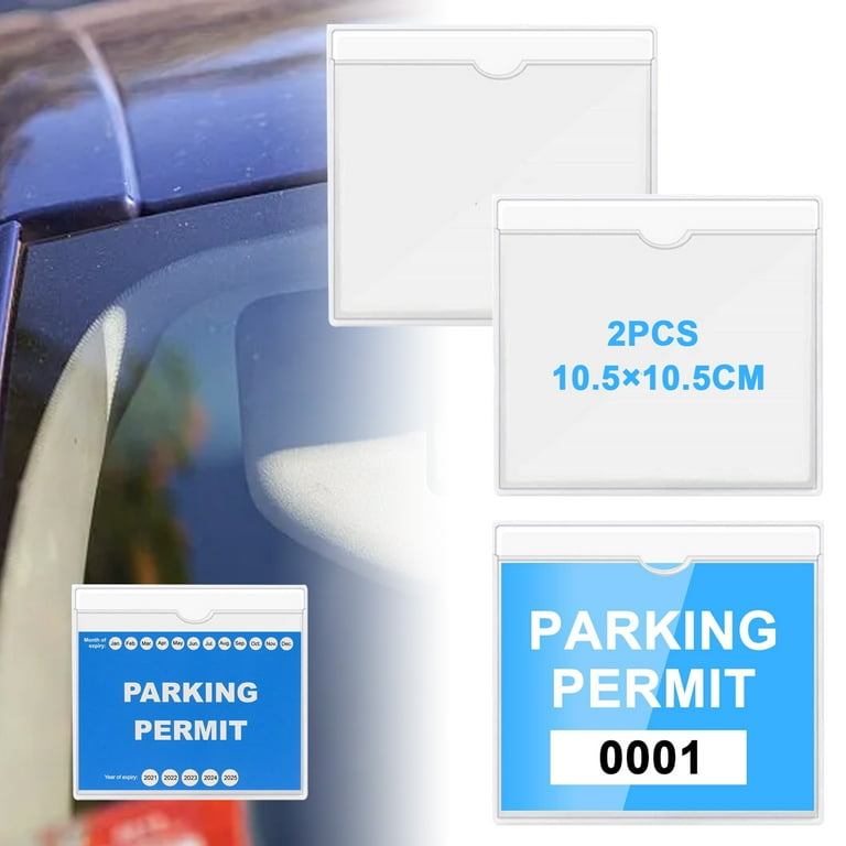 2 Pcs Parking Permit Holder, Car Tax Disc Holders, Self Adhesive