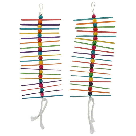 Colorful Synthetic Bird Toys for Pets Playing Easy to Install Multifunctional Chew Ladder Swing 2