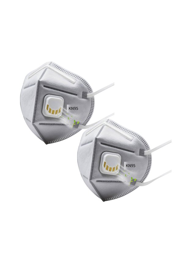 2 Pcs Particulate Respirator, Cool Flow Exhalation Valve, Disposable, Braided Comfort Strap, Personal Protective Equipment