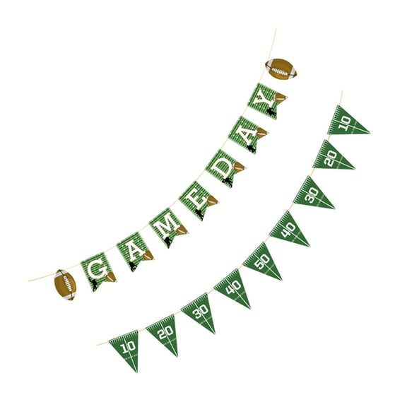 WRISTBIQUE Football Bunting Banner Assorted Colors Sports Style Birthday Party 2pcs