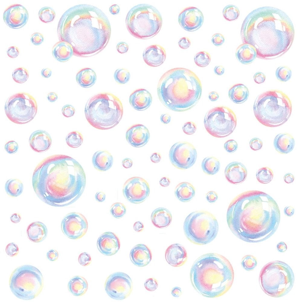 2 Pcs Party Theme Room Decoration Bathroom Ocean Bubbles Wall Decal ...