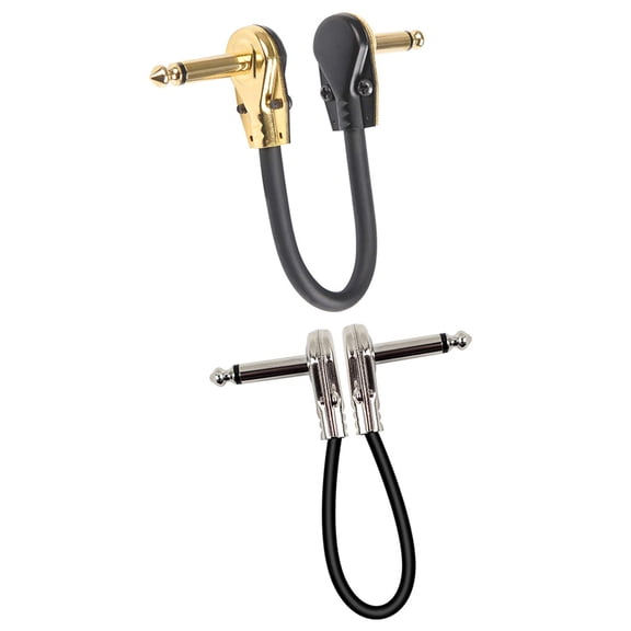2 Pcs Electric Guitar Patch Cables Flat PVC One Spot Power Supply Effect Pedal Connection Lines
