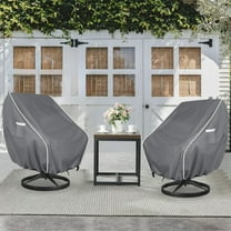 2 Pcs Patio Chair Covers, 30 Inch Length, Heavy-Duty All-Weather Dustproof Patio Furniture Cover, Easy to Use & Care, Gray