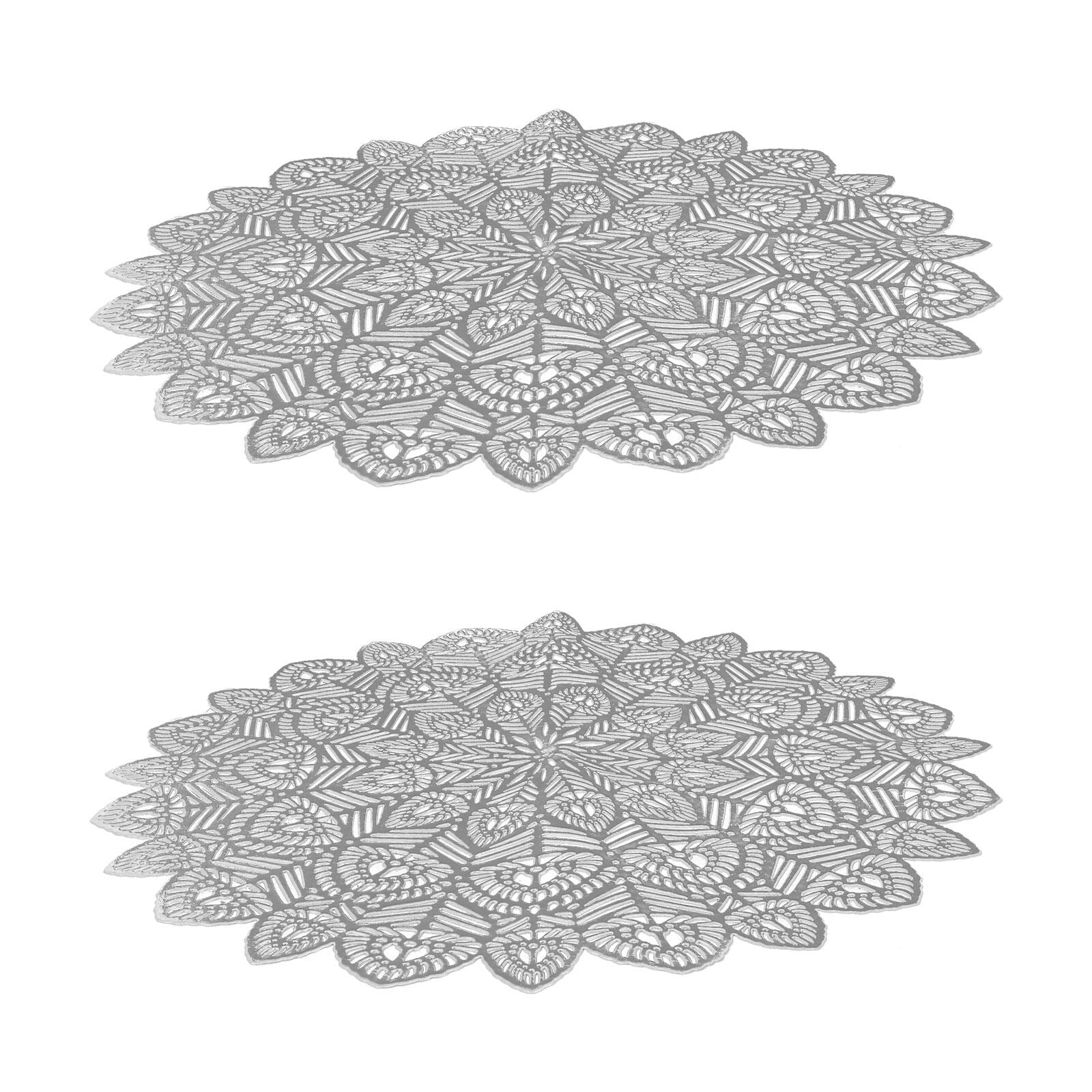 2 Pcs Peacock Tail Placemat Home Decorations for Mats Table Heat