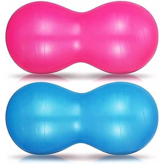 2 Pcs Peanut Ball Peanut Exercise Ball Pregnancy Yoga Stability Fitness Earthnut with Pump for Labor Birthing, Core Strength Training