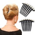 thumbnail image 1 of 2 Pcs Pearl Hair Comb Black Hair Side Combs Clip Twist Comb Rhinestone Decorative Hair Combs for Women Accessories, 1 of 4