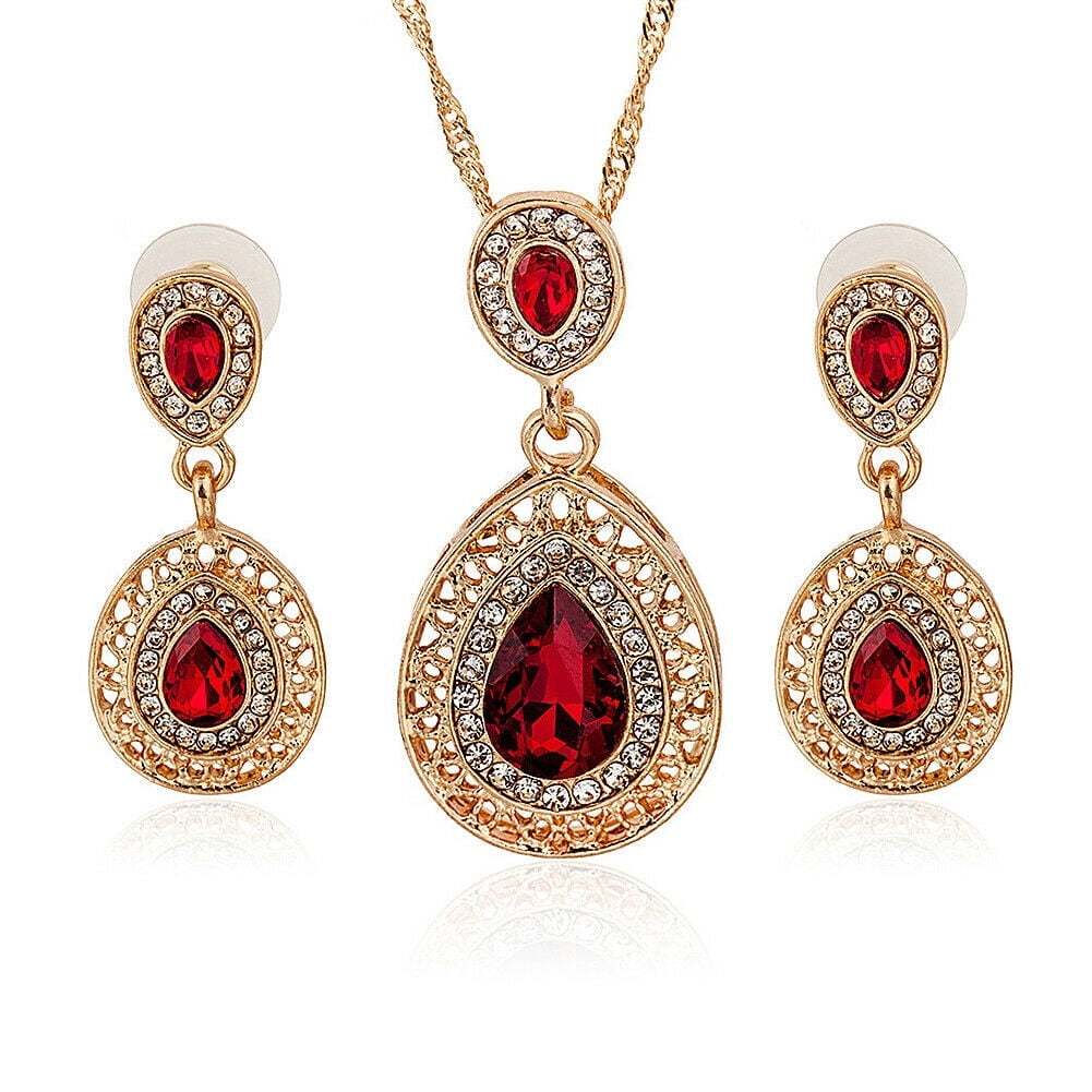 Peacock Jewellery Set Crystal - Feather Jewellery | Feather Planet