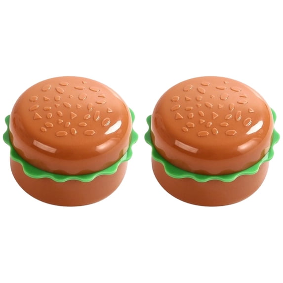 2 Pcs Pencil Sharpeners, Pencil Sharpeners Manual, Hamburg Shape Dual Holes Compact Handheld Pencil Sharpener with Lid, for Classroom, Home, Office