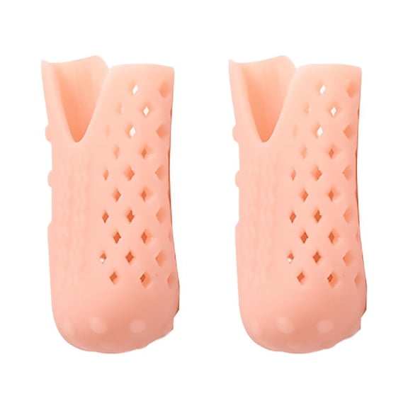 2 Pcs Perforated Water Texture Toe Protector Sleeves, Thick Soft Anti-Friction Finger Toe Covers for Separation