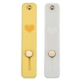 thumbnail image 1 of 2 Pcs Phone Loop Finger Holder Silicone Phone Strap Grip Holder for Most Smartphones Light Yellow,Clear, 1 of 6