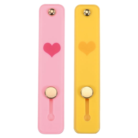 2 Pcs Phone Loop Finger Holder Silicone Phone Strap Grip Holder for Most Smartphones Yellow,Pink