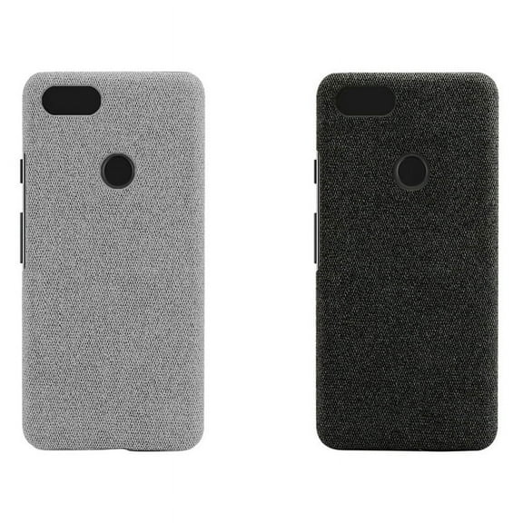 2 Pcs Phone Shell Cloth Leather Case Anti Drop Protective Cover Suitable for Google Pixel 3, Light Grey & Black