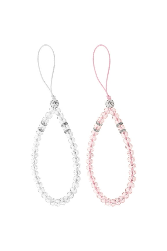 2 Pcs Phone Short Chain Wallet Wristlet for Women Fashion Bracelets Mobile Strap Straps Glass Crystal Miss Girl