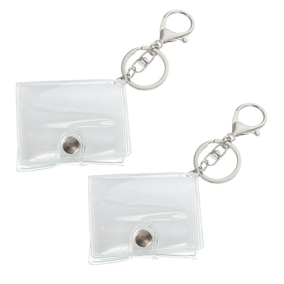 2 Pcs Photo Album Keychain Decorative Pocket Small Photos Keyring Fob Blank Frame Mini