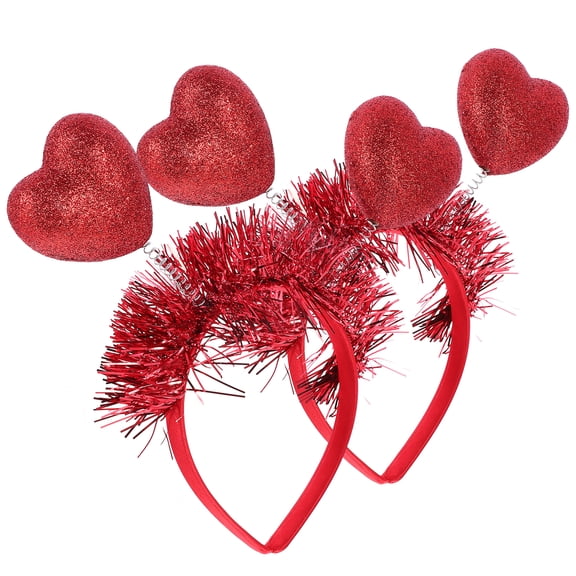 2 Pcs Photography Headpiece Decorative Valentines Headbands for Women Red Lovers