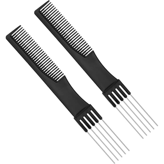 2 Pcs Pick Combs for Women,Double-Head Teasing Comb with Metal Prong Lift Comb Salon Teasing Back Comb Fine Tooth Comb for Hairdressing Styling Salon Sectioning Highlighting.