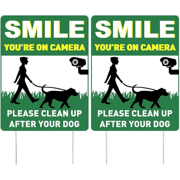 2 Pcs Pick Up After Your Dog Signs No Pooping Pet Marker with Metal Stakes Clean Up After Your Dog Marker for Yard with UV Protected and Waterproof Double Sided Set of 1 11.819.06 Inches