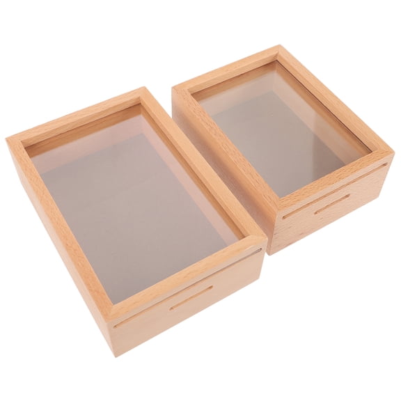 KALLORY 2-Pack Multi-Color Wooden Bank with Photo Frame and Clear Window for Kids and Adults