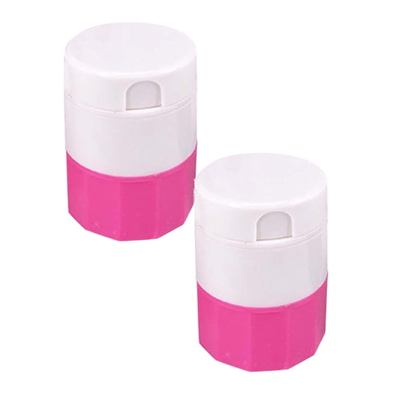 2 Pcs Pill Crusher and Cutter 4-in-1, Crushes Cuts, and Stores Pills, Vitamins, Tablets.Built-in Storage Compartment, Features Stainless-Steel Blade, Portable and Travel-Friendly