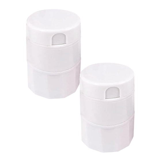 2 Pcs Pill Crusher and Cutter 4-in-1, Crushes Cuts, and Stores Pills, Vitamins, Tablets.Built-in Storage Compartment, Features Stainless-Steel Blade, Portable and Travel-Friendly