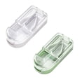 thumbnail image 1 of 2 Pcs Pill Cutter Splitter for Small and Tiny Pills, Precision Pill Splitter, Designed for Swallowing Difficulties & Pets, Nonslip Pad, Wrap-Around Blade Guard, 3.23x1.46x0.98 Inch, White and Green, 1 of 8