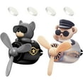 thumbnail image 1 of 2 Pcs Pilot Car Air Freshener, Cute Duck Car Vent Clip Air Freshener Automotive Air Outlet Fan Diffuser, Automotive Interiors Vent Decoration (Dog+Bear), 1 of 12