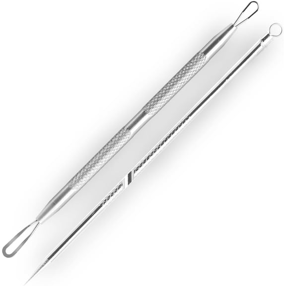 2 Pcs Pimple Extractor Tool 410 Grade Stainless Steel | Comedone Extractor, Pimple Popper, Blackhead Remover for Face, Zit Popper, Pimple Needle for Acne Removal
