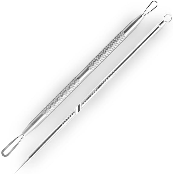 2 Pcs Pimple Extractor Tool 410 Grade Stainless Steel | Comedone Extractor, Pimple Popper, Blackhead Remover for Face, Zit Popper, Pimple Needle for Acne Removal