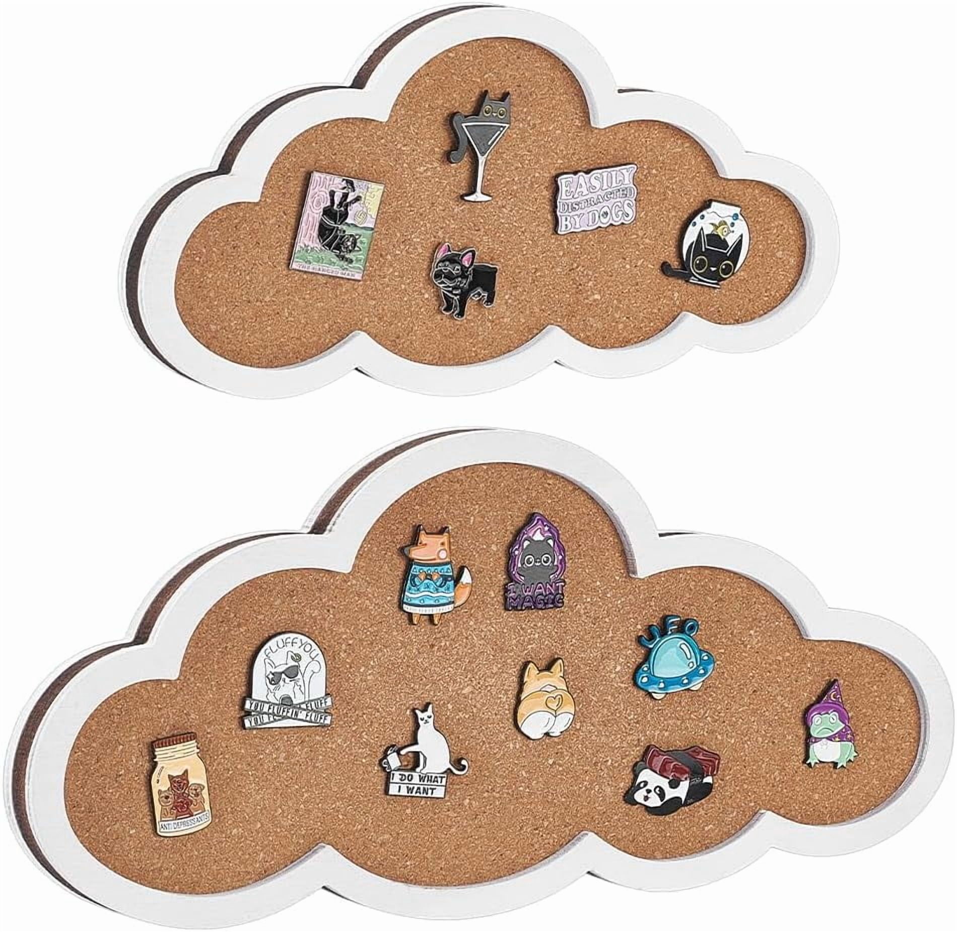 2 Pcs Pin Display Cork Tray 2 Styles Cloud Shape Wall Mounted Brooch Board Bulletin Display Board