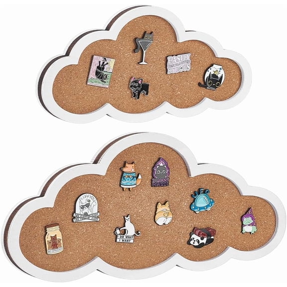 2 Pcs Pin Display Cork Tray 2 Styles Cloud Shape Wall Mounted Brooch Board Bulletin Display Board