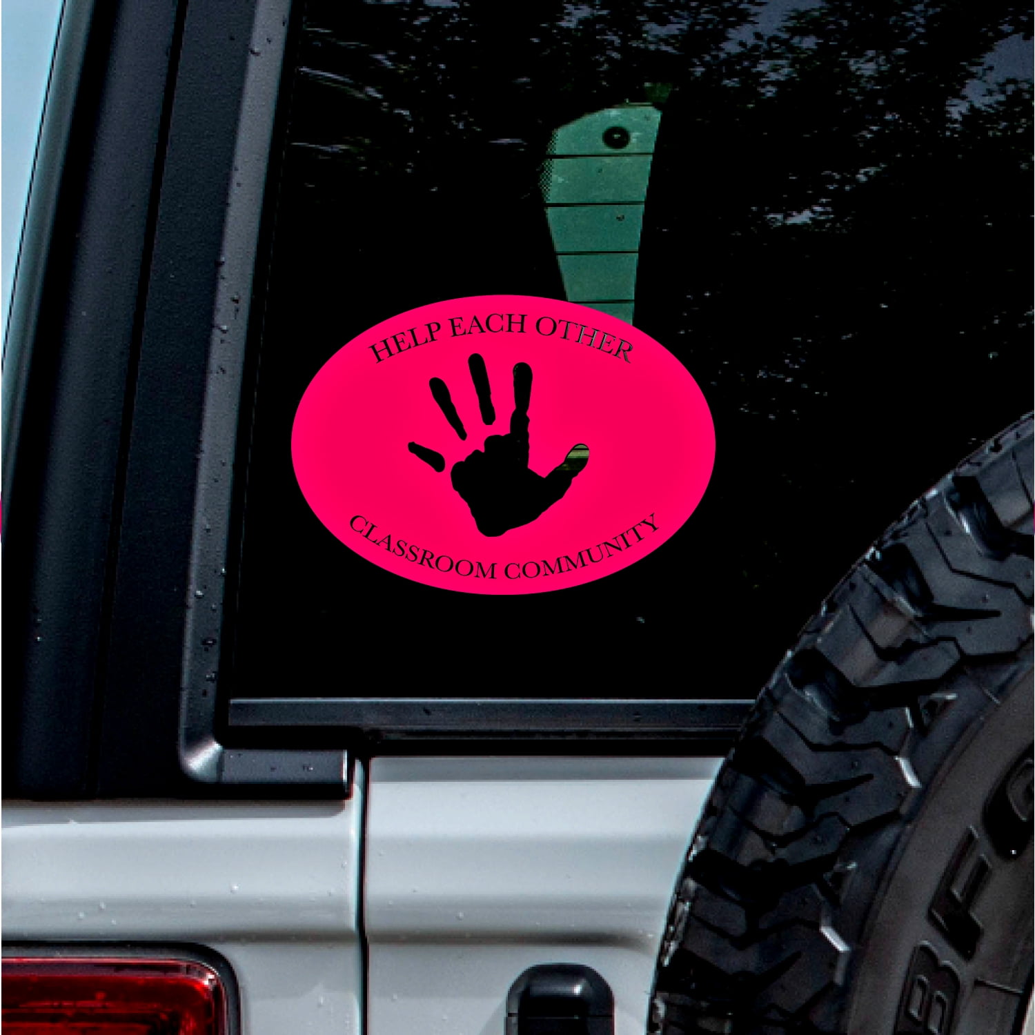 (2 Pcs, Pink, 7.9'' X 5.6'') Transparent Adhesive Decal Sticker Of Help ...