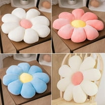 2 Pcs Pink White Daisy Shaped Throw Pillows Cute Preppy Decorative Pillows Floor