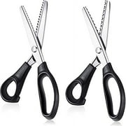 2 Pcs Pinking Shears 7 mm Scalloped Scissors 5 mm Zig Zag Scissors 9 2 Professional Handheld Serrated Crimping Dressmaking Sewing Supplies Jagged Edg